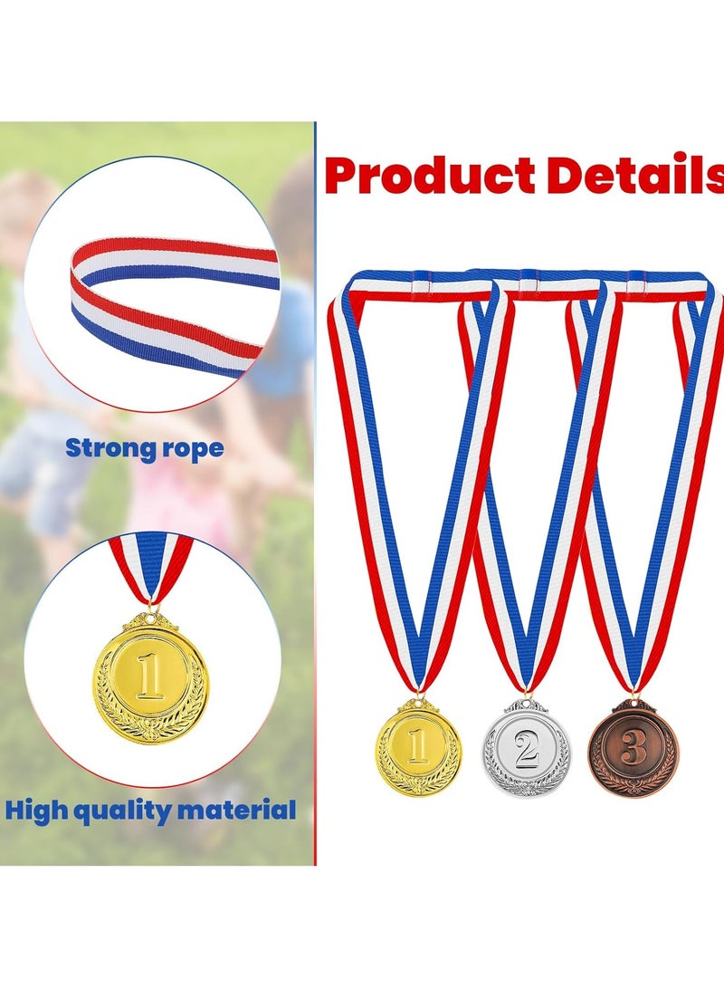 DELGREEN Set of 3 Number Medals, Gold Silver Bronze Winner Medals with Ribbon, Winner Awards 1st 2nd 3rd Metal Medals, Olympic Style Winner Awards for Sports, Party, Tournaments, ,Competitions（Diam：5cm） - Image 5