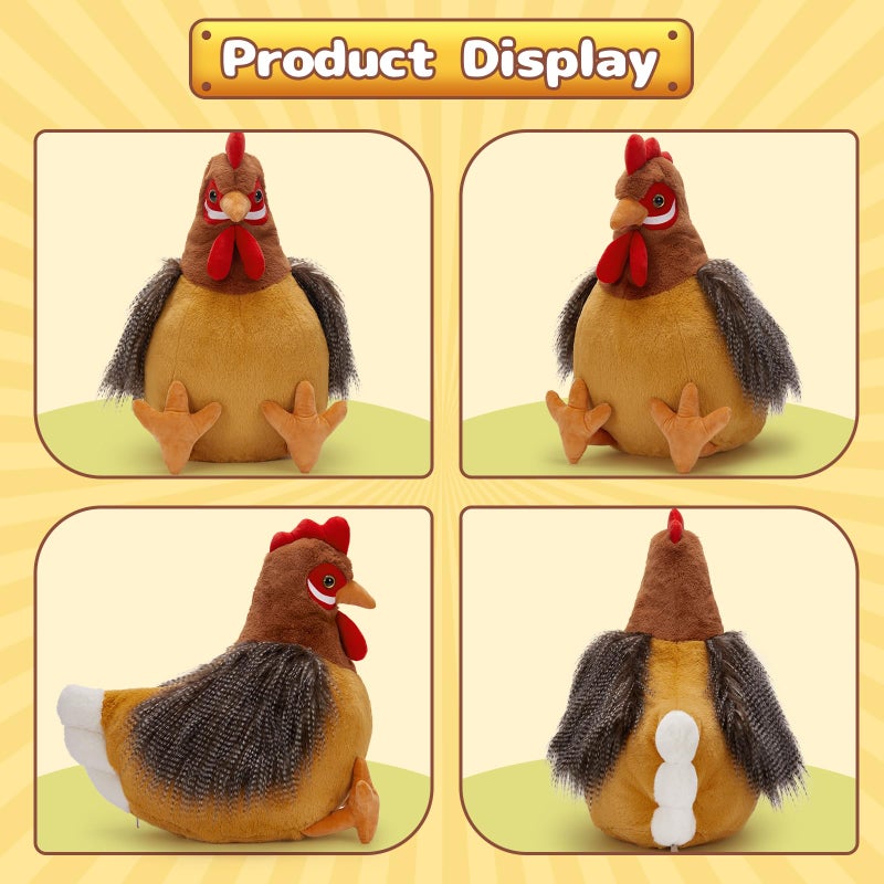 BENINY Giant Chicken Stuffed Animal  Realistic Jumbo Hen Plush Toy  25.5 "" Cute Stuffed Rooster for Kids Girls Boys on Easter Christmas Birthday  Soft Farm Stuffed Animals Gift - Image 5