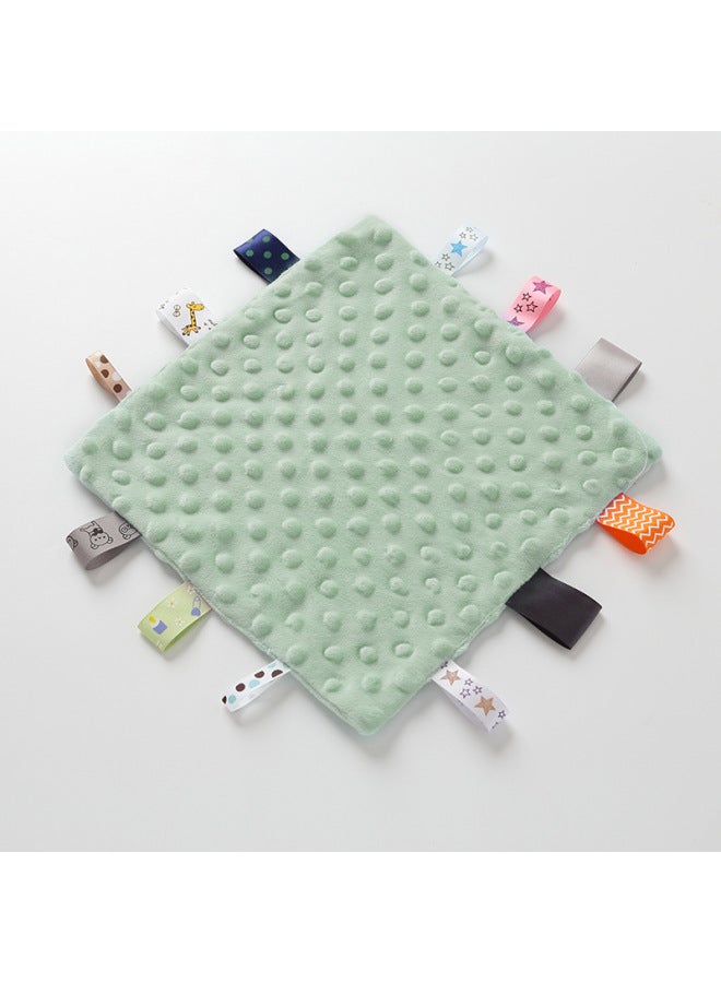 Baby Soothing Towel Bean Fluff Sleep Aid Toy Hand Puppet Mouthable Comforter Infant Sleepytime Squared Plushie Wipes-Color:Mint Green (Quartet Anthem) - Image 1