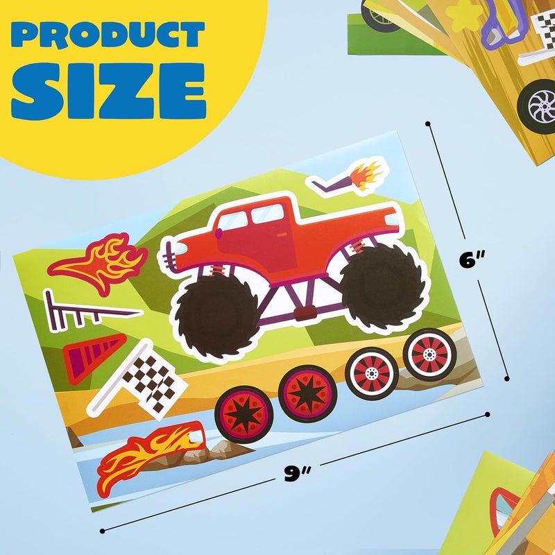 JOYIN 24 Sheets 9"x6" Make a face Stickers for Kids, Make Your Own Monster Truck Stickers, Party Favors Kids Crafts, Goodie Bags Stuffers Classroom Activities - Image 5