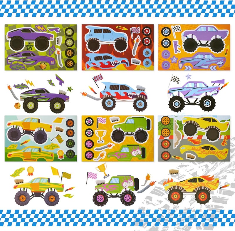 JOYIN 24 Sheets 9"x6" Make a face Stickers for Kids, Make Your Own Monster Truck Stickers, Party Favors Kids Crafts, Goodie Bags Stuffers Classroom Activities - Image 2