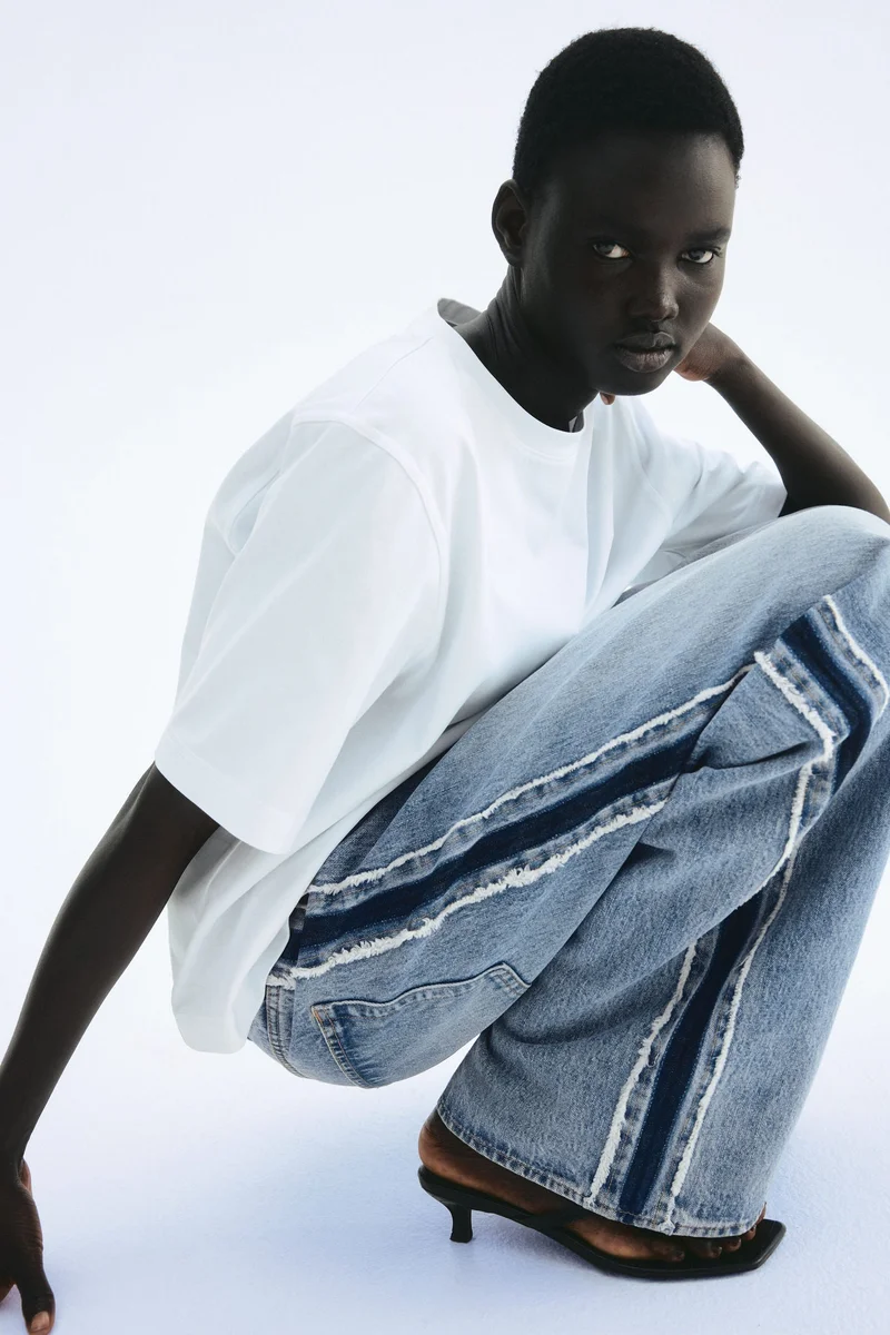 H&M Side-panelled jeans