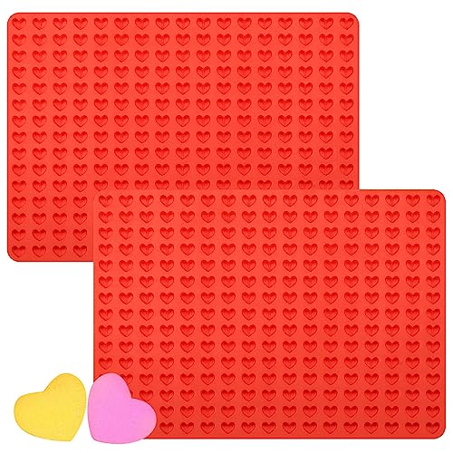 BTYMS 2 Pcs Mini Silicone Heart Molds, 255-Cavity Heart Shaped Chocolate Molds for Baking, Candy, Wax Melts Beads, Ice Cubes, Homemade Dog Training Treats - Image 1