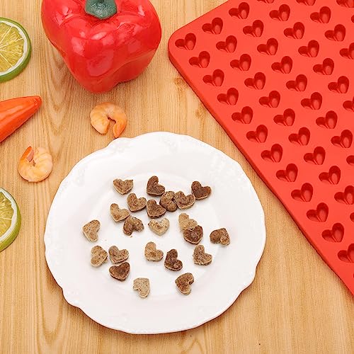 BTYMS 2 Pcs Mini Silicone Heart Molds, 255-Cavity Heart Shaped Chocolate Molds for Baking, Candy, Wax Melts Beads, Ice Cubes, Homemade Dog Training Treats - Image 4