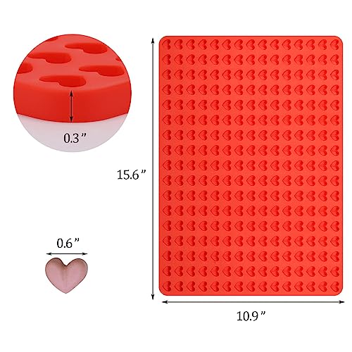 BTYMS 2 Pcs Mini Silicone Heart Molds, 255-Cavity Heart Shaped Chocolate Molds for Baking, Candy, Wax Melts Beads, Ice Cubes, Homemade Dog Training Treats - Image 2