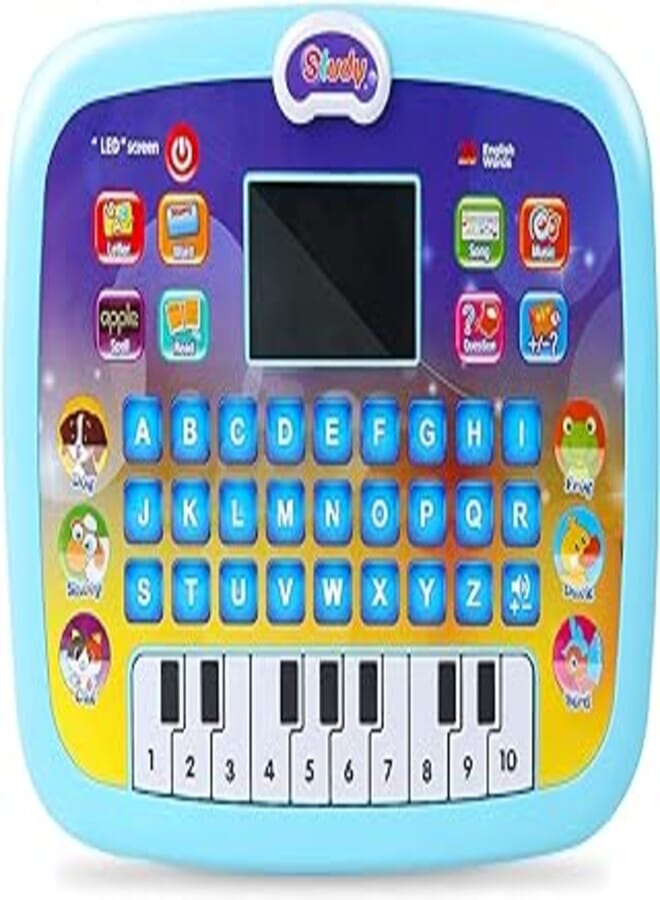 PLUSPOINT Intelligence Book English Letters & Words Learning Sound Book Fun Educational Toys, Activities with Numbers, Shapes, Animals Phonetic Learning Book for Toddlers. (E-Tab, Multicolour)