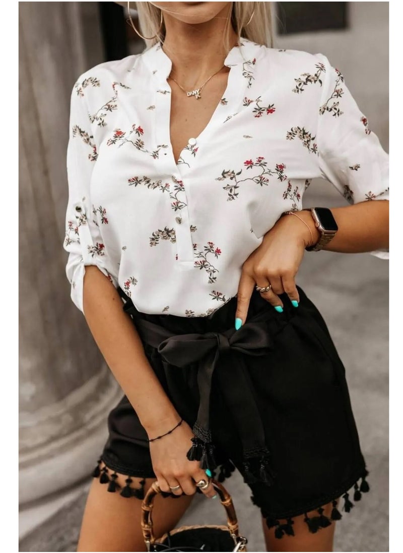 SoBe Floral patterned women's shirt made in Turkiye  - Image 4
