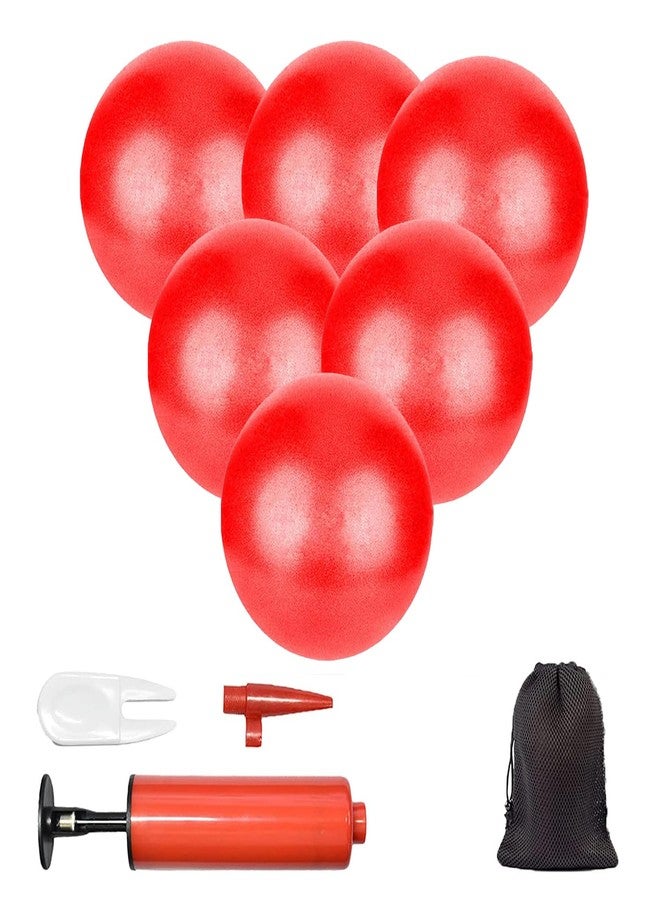 XIECCX Mini Yoga Balls 9 Inch Exercise Pilates Therapy Balance Micropore Ball Barre Equipment for Home Stability Training Physical Core Training(Red-6PCS) - Image 1