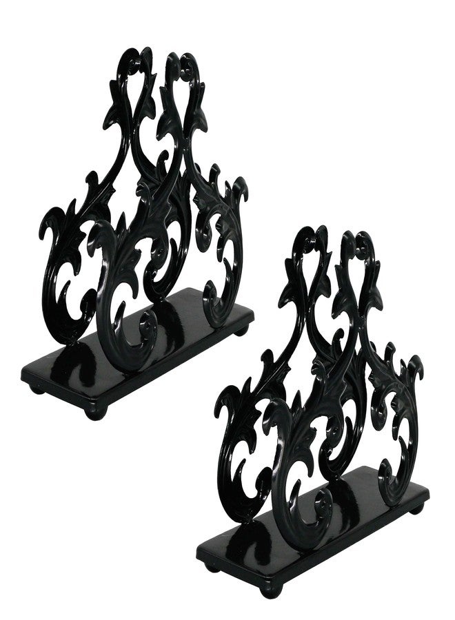 Owlgift Baroque Black Napkin Holder Set of 2 – Decorative Metal Tissue Rack for Tabletop, Mail, or Bill Organizer – 6 x 2 x 5.3 Inches, Glossy Finish for Home or Restaurant Use - Image 5