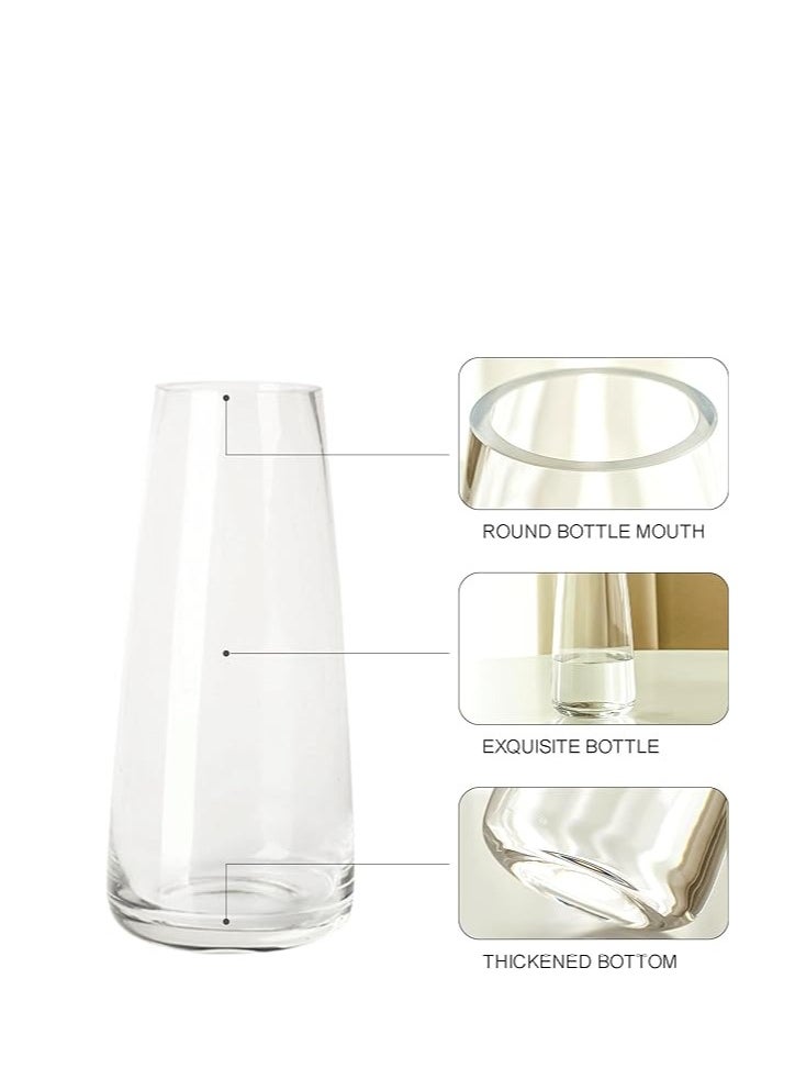 GEN Flower Vase, Big Size Vase for Fresh/Dried Flowers, 16in Upscale Crystal Glass, White with black Stripes  - Image 2