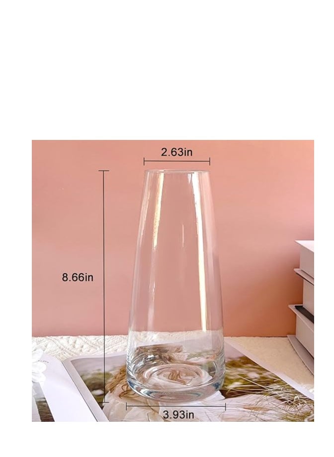 GEN Flower Vase, Big Size Vase for Fresh/Dried Flowers, 16in Upscale Crystal Glass, White with black Stripes  - Image 3