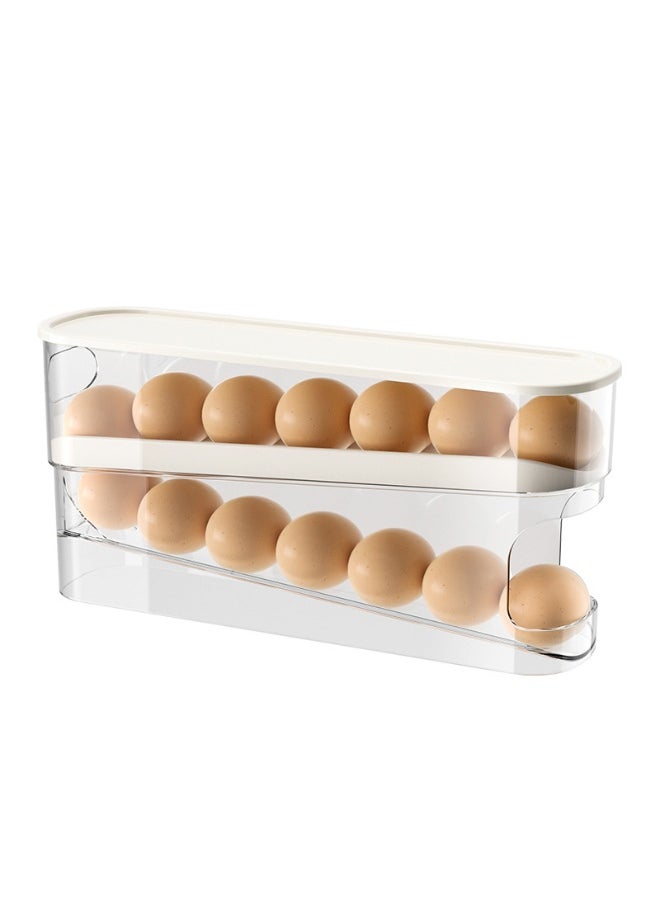 Generic Automatic Rolling Egg Organizer for Refrigerator, Space-Saving Egg Dispenser, Fridge Egg Rack, Household Egg Holder  - Image 1
