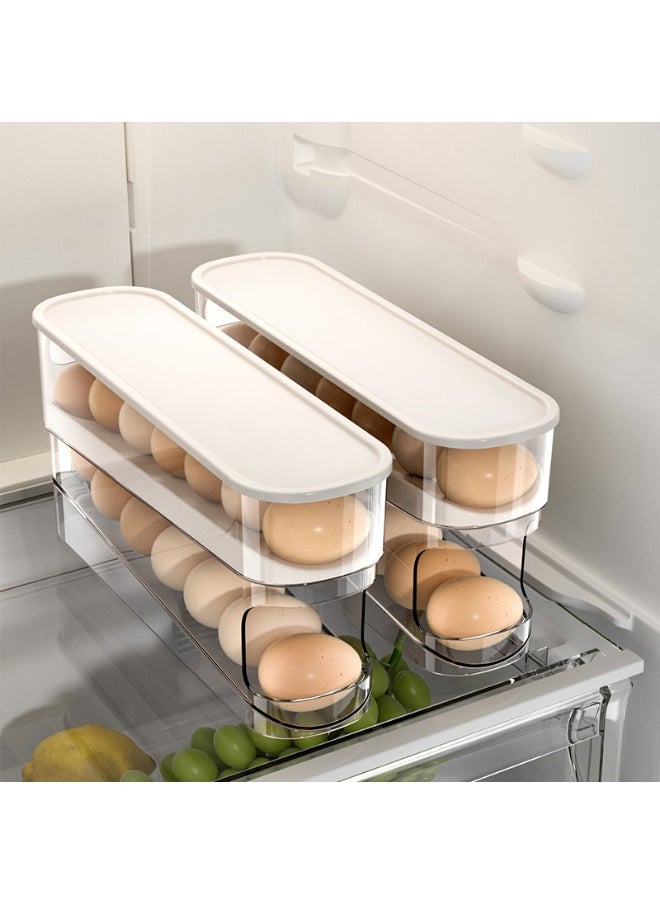 Generic Automatic Rolling Egg Organizer for Refrigerator, Space-Saving Egg Dispenser, Fridge Egg Rack, Household Egg Holder  - Image 2