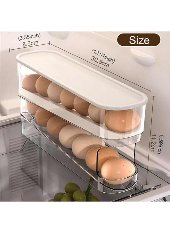 Generic Automatic Rolling Egg Organizer for Refrigerator, Space-Saving Egg Dispenser, Fridge Egg Rack, Household Egg Holder  - Image 4
