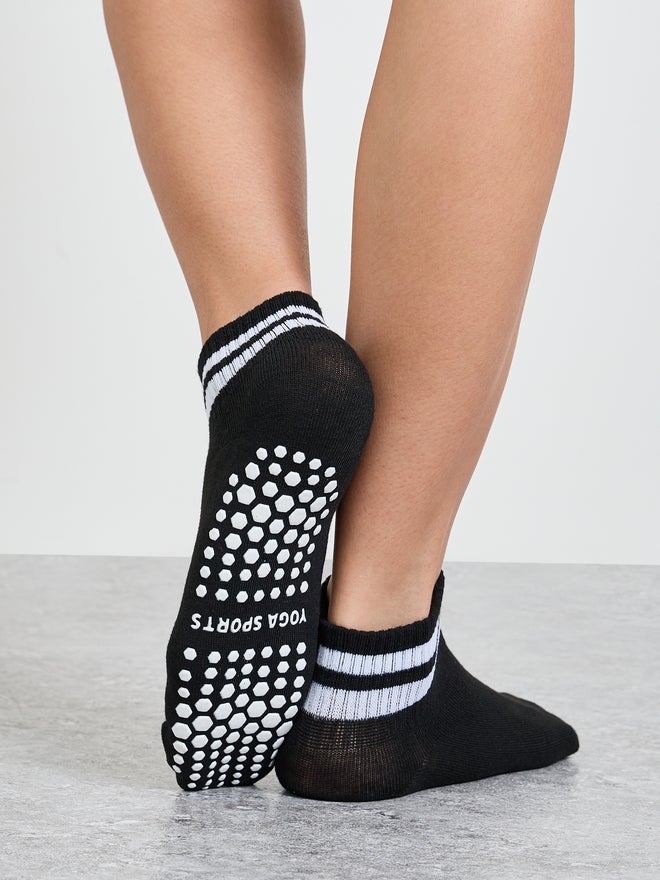 Styli Active Dual Stripe Ankle Length Silicon Pad Yoga Socks - Image 2