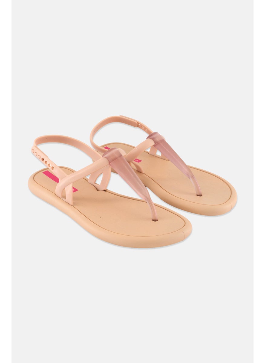 Ipanema Women Glossy Push Button Sandals, Beige  - Image 1