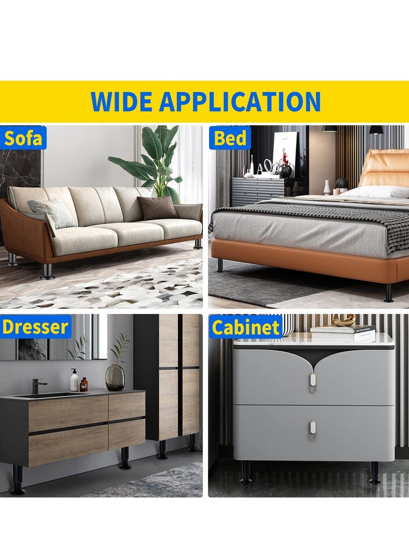 4 Pcs Furniture Legs, Metal Cabinet Legs, 1 inches/5 cm Adjustable Leveling Feet Furniture Levelers Table Feet Heavy Duty Leg Levelers for Cabinets Sofa Tables Chairs, for Sofa Table Chair Desk - Image 3