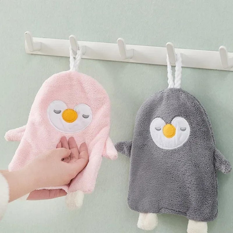 HOMENITY هومينيتي® - مناشف يد قطنية لطيفة على شكل بطاريق للمطبخ والحمام، ناعمة وفخمة، منشفة تجفيف اليدين مع حلقة للتعليق، مناسبة للأطفال والبالغين - Image 4