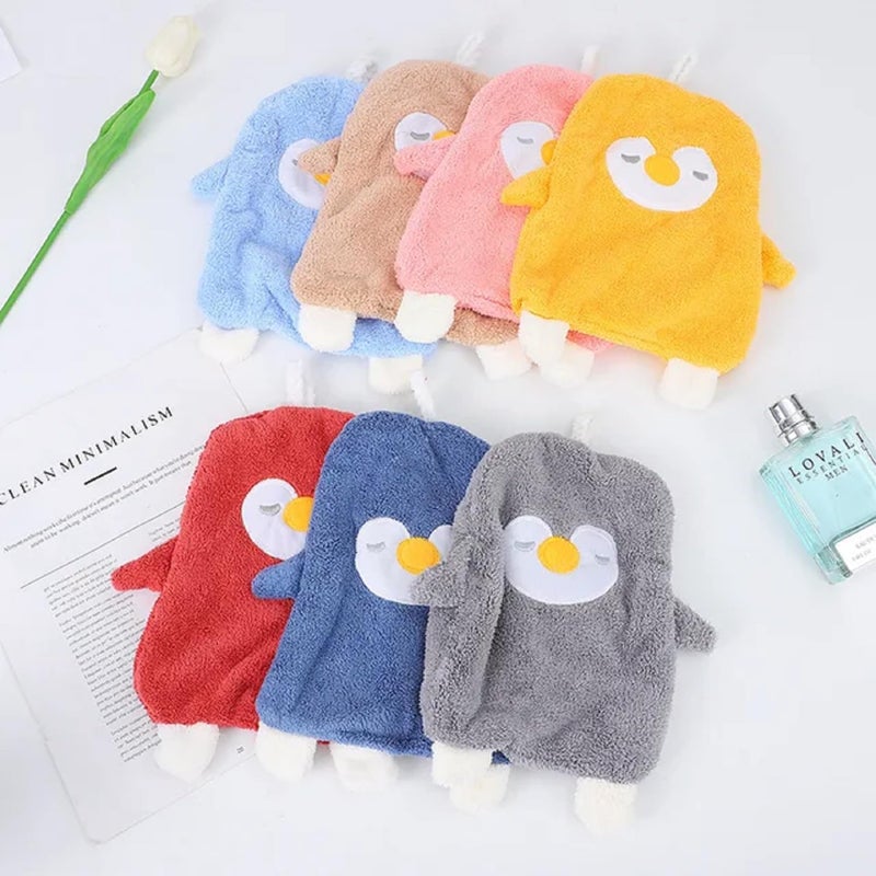 HOMENITY هومينيتي® - مناشف يد قطنية لطيفة على شكل بطاريق للمطبخ والحمام، ناعمة وفخمة، منشفة تجفيف اليدين مع حلقة للتعليق، مناسبة للأطفال والبالغين - Image 2