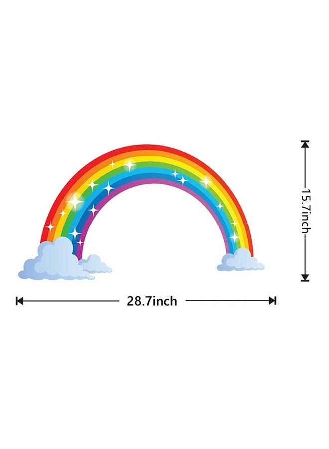 Kiddale Rainbow Wall Decals Wich Clouds Peel And Stick Removable Wall Stickers For Kids Nursery Bedroom Living Roomwall Decor 28.7 X15.7Inch - Image 3