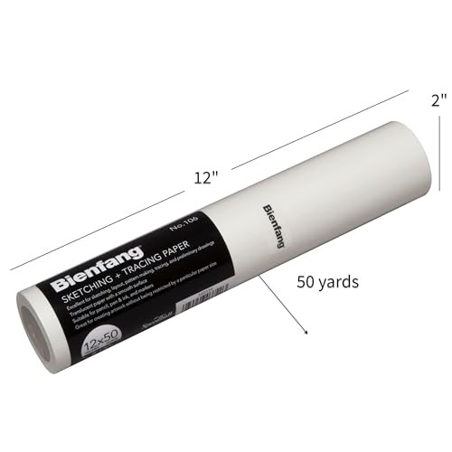 Bienfang Sketching & Tracing Paper Roll, White, 12 Inches x 50 Yards - for Drawing, Trace, Sketch, Sewing Pattern - Image 3