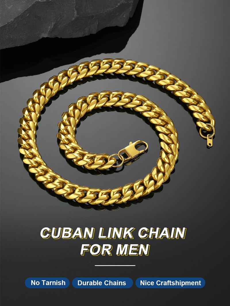 ChainsPro Cuban Link Necklace 18inch 14MM 18K Gold Plated Heavy Chain Mens Gifts - Image 2
