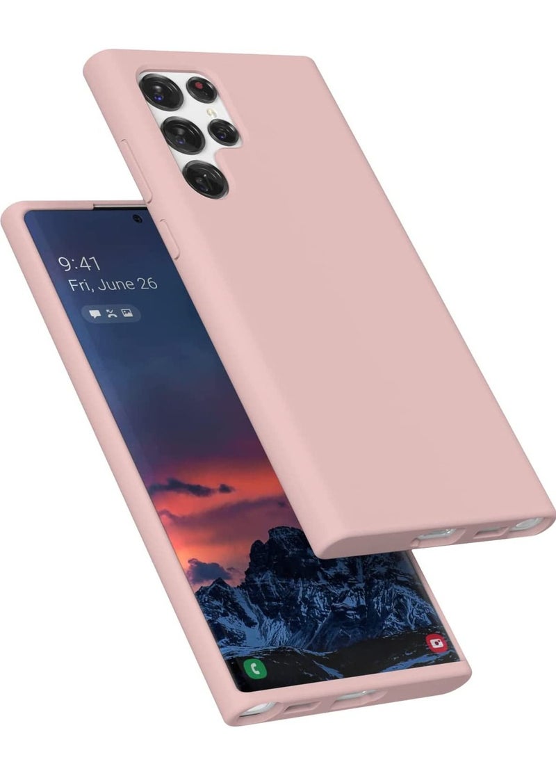 YoYoTech Liquid Silicon Case Shock-Proof Soft Gel Rubber Matte Finish Cover designed for Samsung Galaxy S22 ULTRA 6.80’ (2022)- Pink  - Image 3