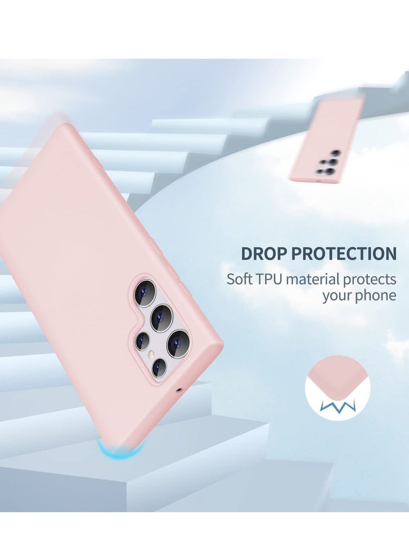 YoYoTech Liquid Silicon Case Shock-Proof Soft Gel Rubber Matte Finish Cover designed for Samsung Galaxy S22 ULTRA 6.80’ (2022)- Pink  - Image 2