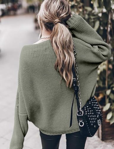 SAUKOLE Womens Oversized Sweaters Loose Solid Casual Long Sleeve Mock Neck Knitted Jumper Tops - Image 5