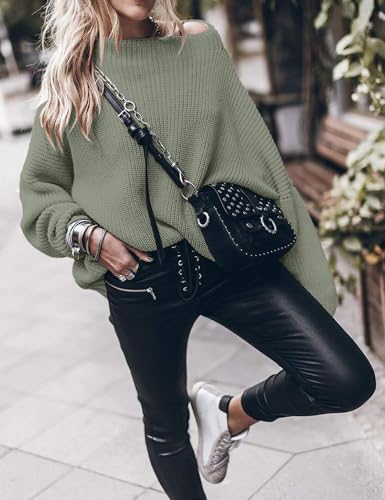 SAUKOLE Womens Oversized Sweaters Loose Solid Casual Long Sleeve Mock Neck Knitted Jumper Tops - Image 4