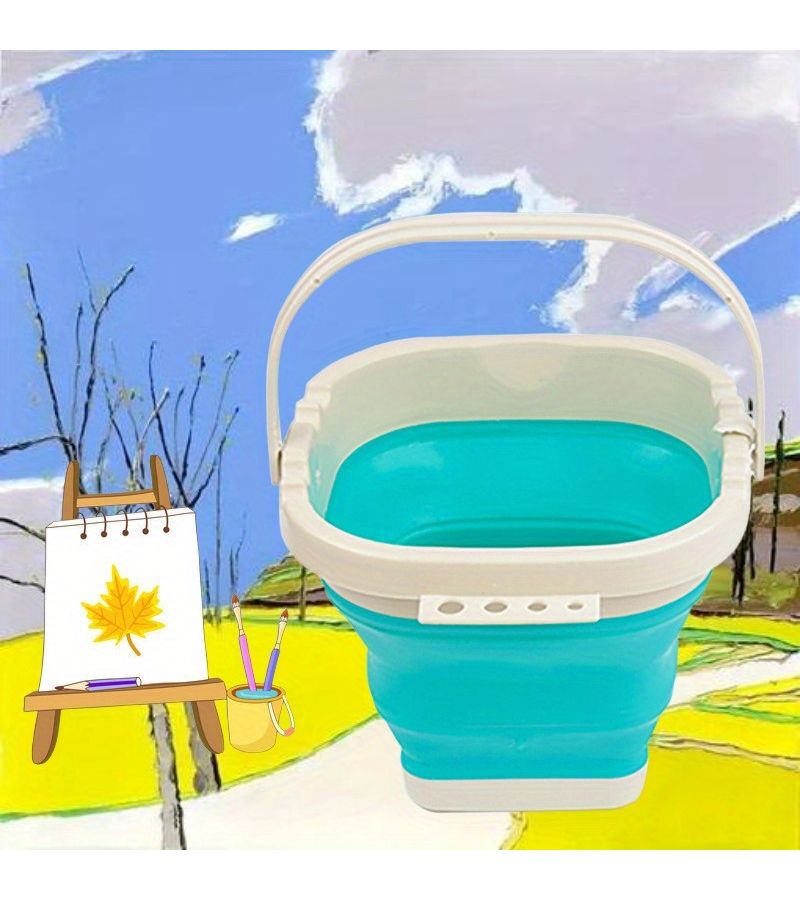 2pcs Portable Folding Washbasin Lightweight Space Saving Click Fold for Washing Grooming Random Colors - Image 2