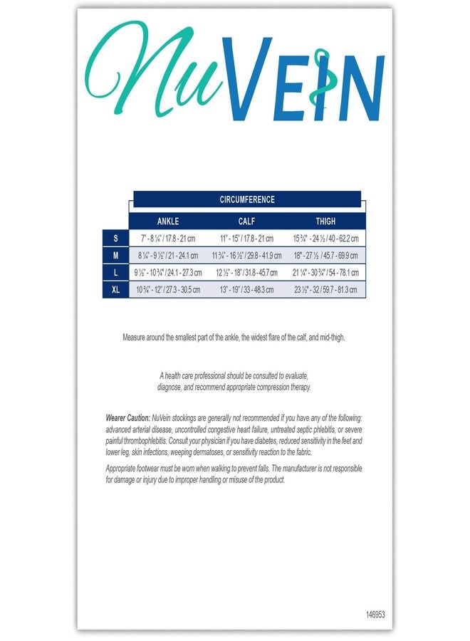 NuVein Sheer Compression Stockings, 20-30 mmHg Support, Thigh Length, Closed Toe, 20 Denier, Black, X-Large - Image 5