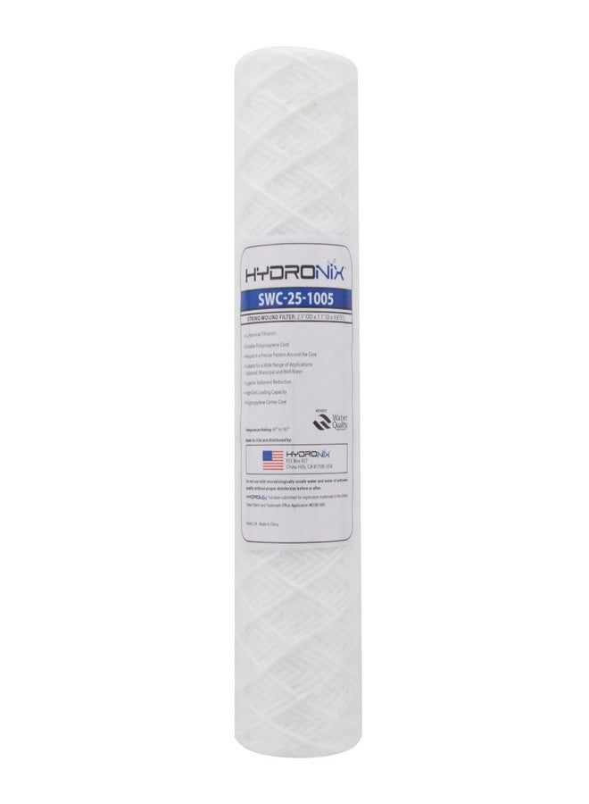 Hydronix SWC-25-1005 Universal Whole House String Wound Sediment Water Filter Cartridge 2.5" x 10" - 5 Micron - Image 1
