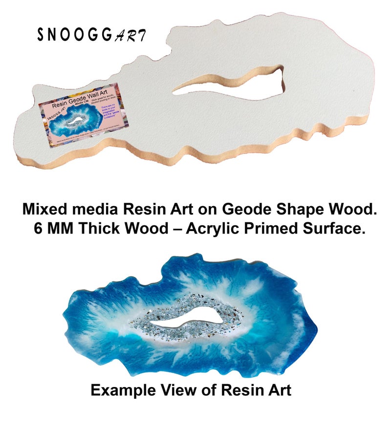 Snoogg Agate Ellipse Geode Art Board Wood Cutout. Plaque, DIY, for Resin, epoxy Art, Wall D�cor. 6 mm Thick 16 Inch Wide Pack of 5 - Image 4