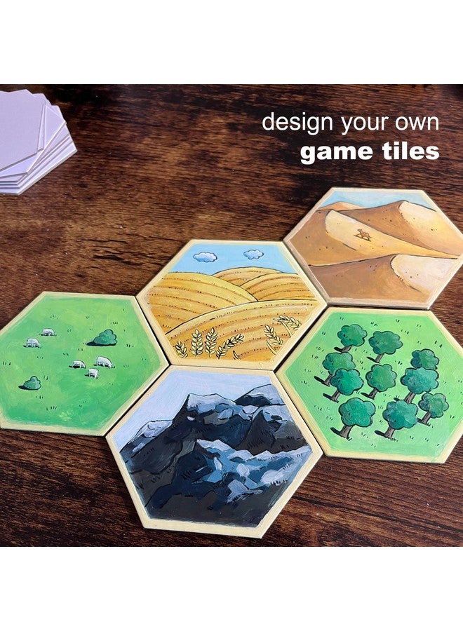 Apostrophe Games Hexagon Board Game Tiles 20Pcs Large Game Board Pieces Blank Game Board Chits Same Size As Settlers Of Catan Create Your Own Custom Tiles - Image 4