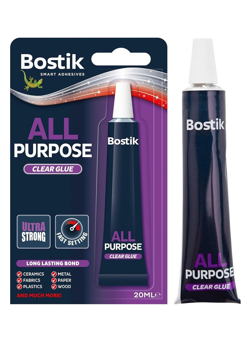 Bostik All Purpose Clear Glue 20ml Content - Image 1