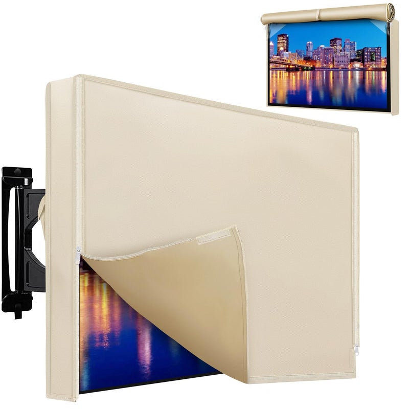 Outdoor TV Cover 41 to 43 Inch Weatherproof Waterproof Outside TV Covers Heavy Duty 600D Oxford TV Covers Outdoor TV Screen Protectors Shield with Zippers for Flat Screen Outdoor TVs