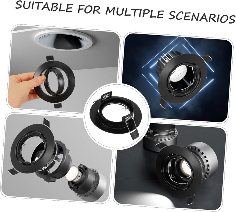 LED Recessed Light Cover Trim Ring Adjustable Spotlight Mounting Shell Ceiling Light Fixture for Home Lighting 2-Pack - Image 2