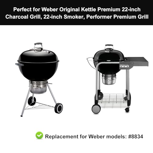 bbq777 8834 Cast Iron Griddle for Weber Gourmet BBQ System Sear Grate, Griddle for 22-inch Weber Kettle Premium/Charcoal Grill 22" Smokers, for Kettle Charcoal Grill Grate 22 inch Diameter 12" - Image 4