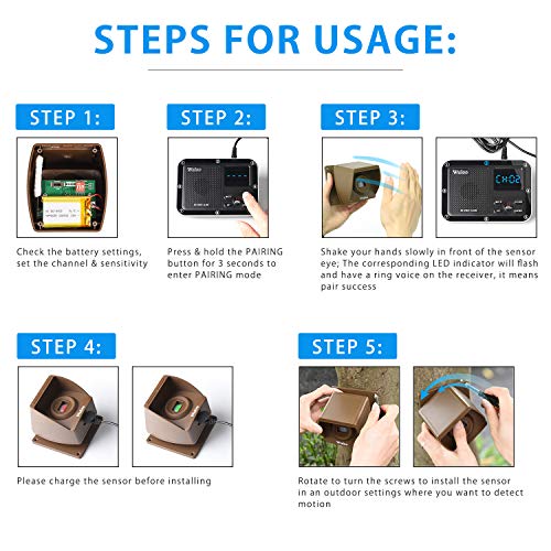 Wuloo Expandable for Wuloo Wireless Driveway Alarm System (Sensor Only-Brown) - Image 3