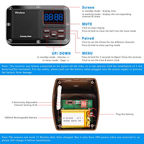 Wuloo Expandable for Wuloo Wireless Driveway Alarm System (Sensor Only-Brown) - Image 2
