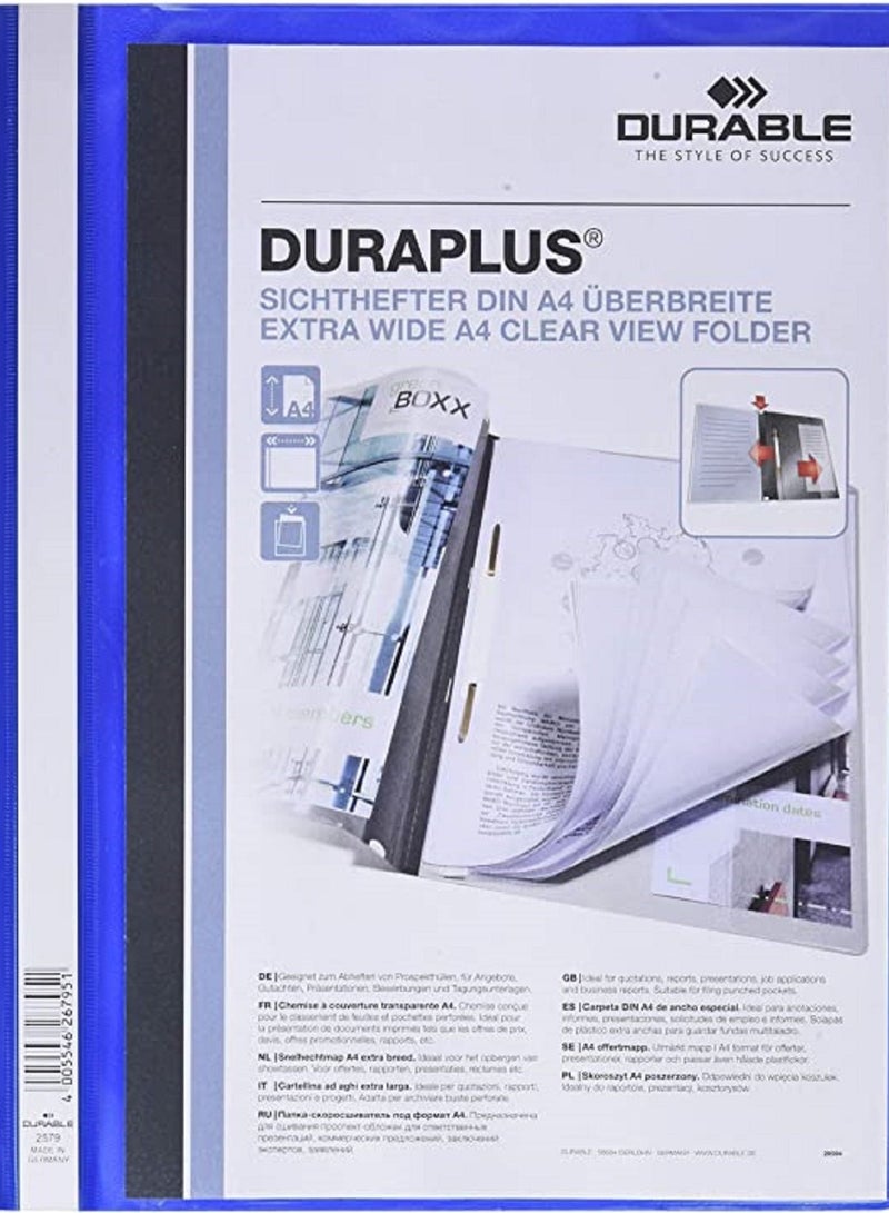 Durable مجلد شفاف متين 2570 50 قطعة A4 أزرق - Image 1