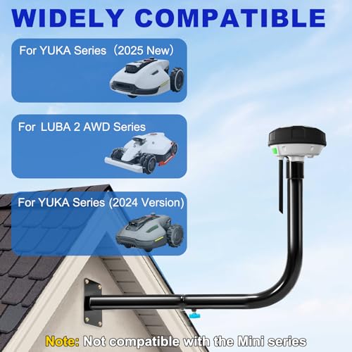 Zelvoro Wall Mount Kit for Mammotion Luba 2 AWD Series for YUKA 1000 2000 for YUKA 15002024 for YUKA 20002024 Compatible with RTK Antenna Not Compatible with Luba 2 Mini - Image 3