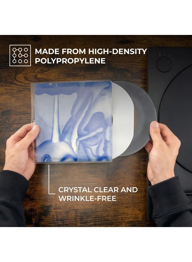 BIG FUDGE Vinyl Record Outer Sleeves - 7 inch x 50pcs - Clear LP Album Covers Made of High-Density Polypropylene Plastic - Durable & Wrinkle-Free - 3 mil Thick, 7.42" x 7.42" - Image 4