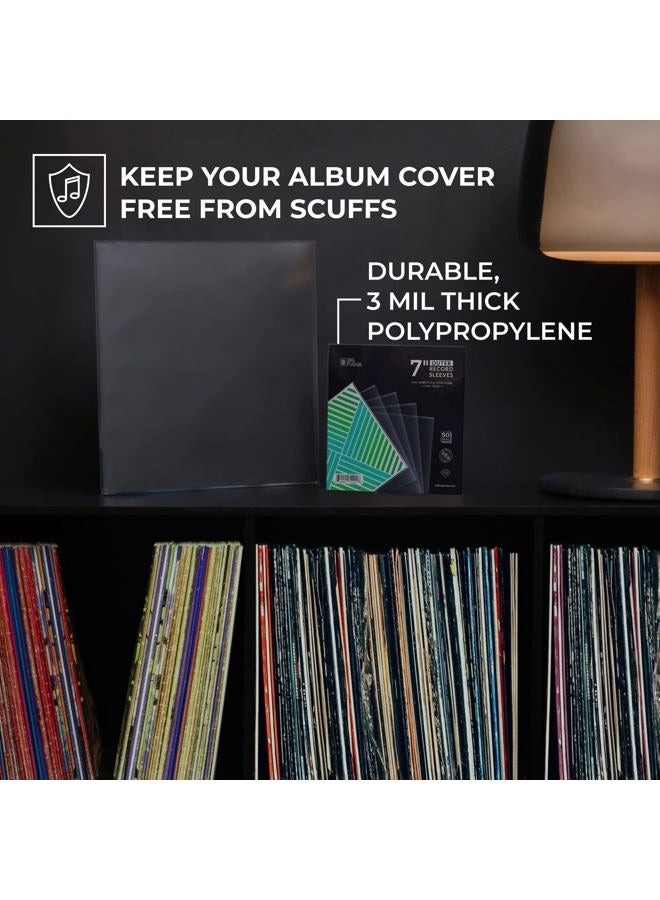 BIG FUDGE Vinyl Record Outer Sleeves - 7 inch x 50pcs - Clear LP Album Covers Made of High-Density Polypropylene Plastic - Durable & Wrinkle-Free - 3 mil Thick, 7.42" x 7.42" - Image 3
