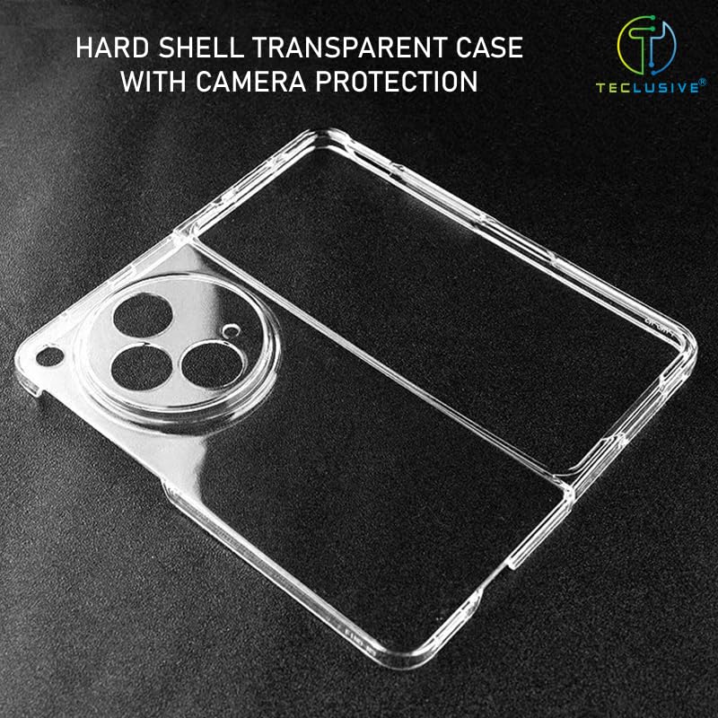 T TECLUSIVE Luxury Slim Hard Shell Transparent Case Cover Compatible for Oneplus Open/Oppo Find N3 | Shockproof Protective Crystal Clear Cover with Camera Protection for One Plus Open - Image 5