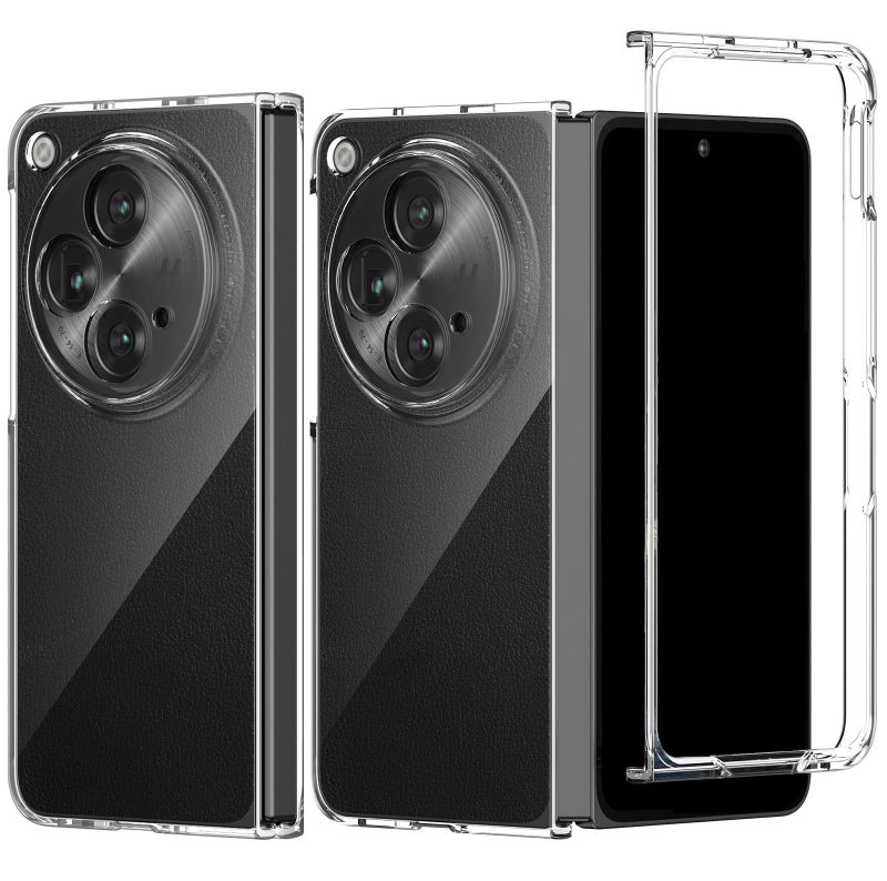 T TECLUSIVE Luxury Slim Hard Shell Transparent Case Cover Compatible for Oneplus Open/Oppo Find N3 | Shockproof Protective Crystal Clear Cover with Camera Protection for One Plus Open - Image 1