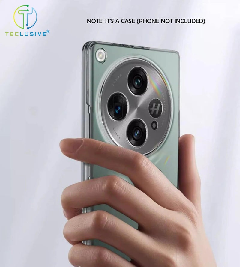 T TECLUSIVE Luxury Slim Hard Shell Transparent Case Cover Compatible for Oneplus Open/Oppo Find N3 | Shockproof Protective Crystal Clear Cover with Camera Protection for One Plus Open - Image 4