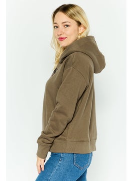 KANGOL Women Hooded Embroidered Long Sleeves Sweatshirt, Morel  - Image 2