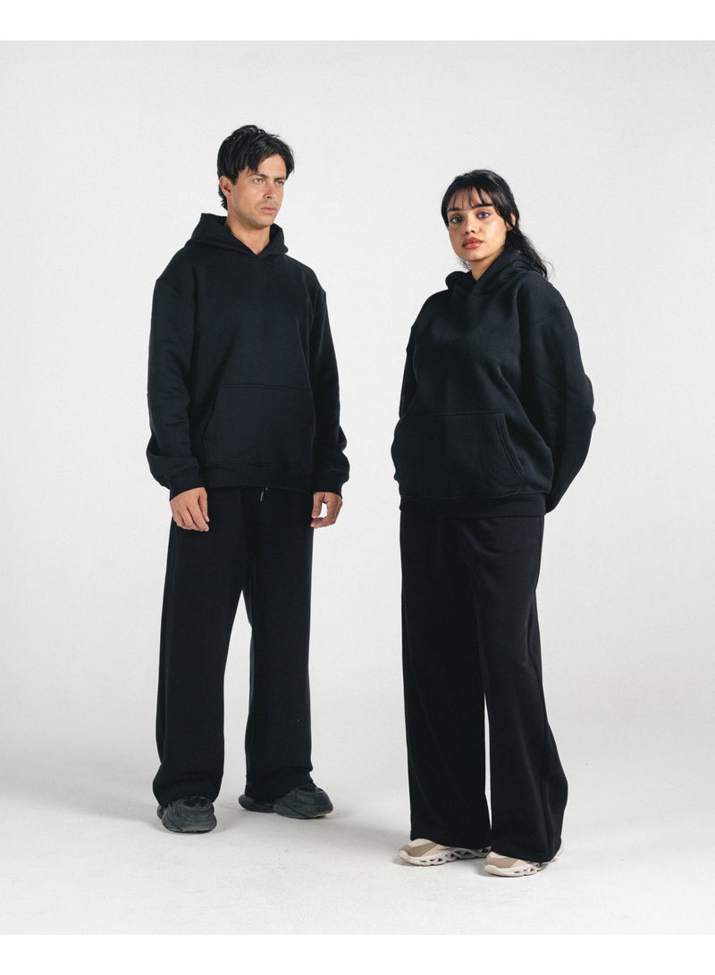 Feathers Unisex Full set 2Piece Winter Set 100% Cotton Oversized Hoodies & Wide Leg Sweatpants - Image 3